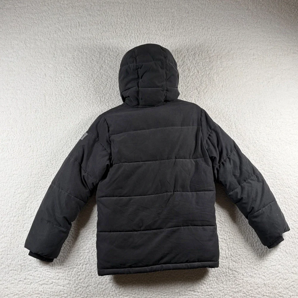 Abercrombie Kids Black Sherpa Lined Puffer Jacket Hooded Parka 11/12 Warm School